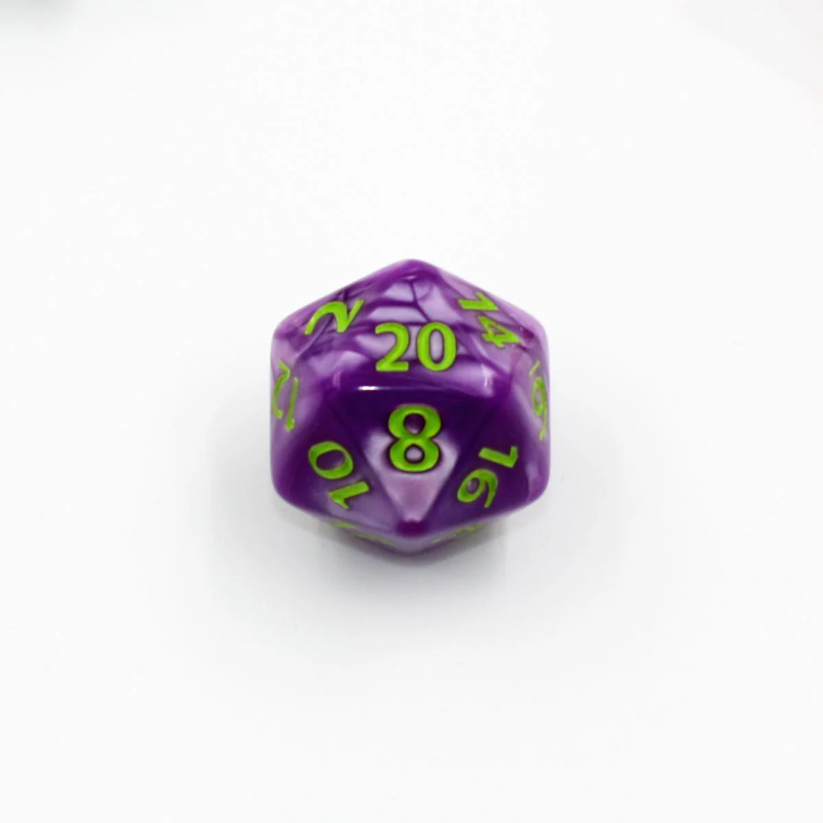 "Witch's Brew" - Purple Marble with Green - Giant Polyhedral Dice (7) - Level One Dice - Image 3